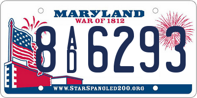 MD license plate 8AD6293