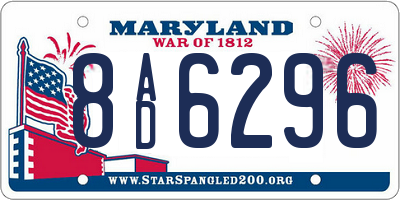 MD license plate 8AD6296