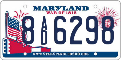 MD license plate 8AD6298