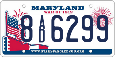 MD license plate 8AD6299