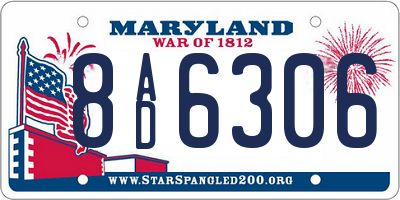 MD license plate 8AD6306