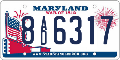 MD license plate 8AD6317