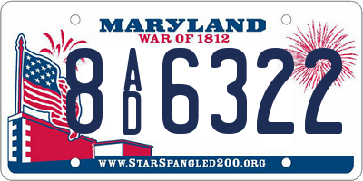 MD license plate 8AD6322