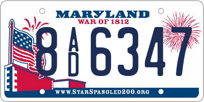 MD license plate 8AD6347