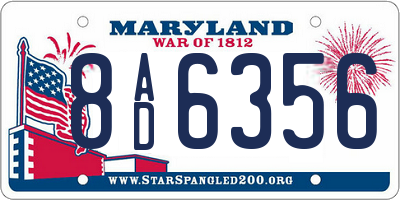 MD license plate 8AD6356