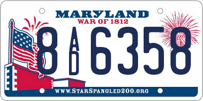 MD license plate 8AD6358