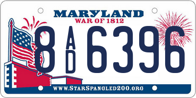 MD license plate 8AD6396
