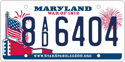 MD license plate 8AD6404