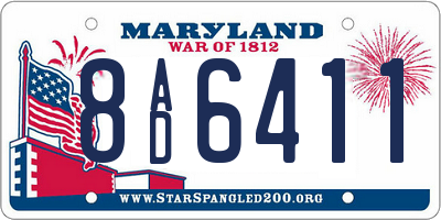 MD license plate 8AD6411