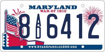 MD license plate 8AD6412