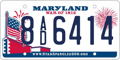 MD license plate 8AD6414