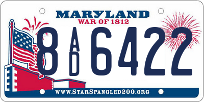 MD license plate 8AD6422
