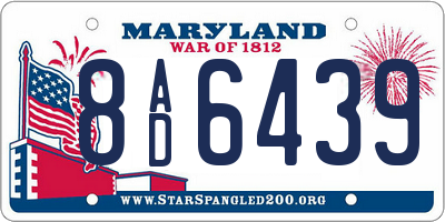 MD license plate 8AD6439