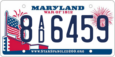 MD license plate 8AD6459
