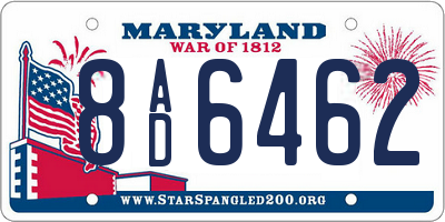 MD license plate 8AD6462