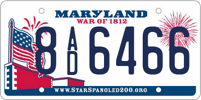 MD license plate 8AD6466