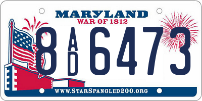 MD license plate 8AD6473