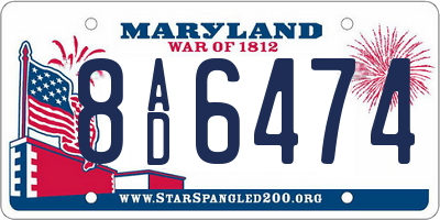 MD license plate 8AD6474