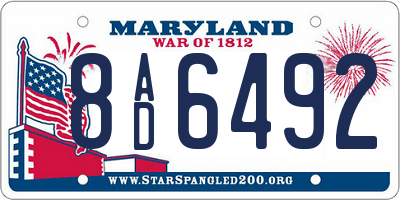 MD license plate 8AD6492