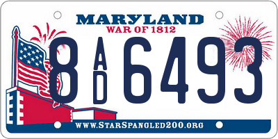MD license plate 8AD6493