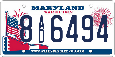 MD license plate 8AD6494
