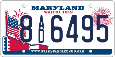MD license plate 8AD6495