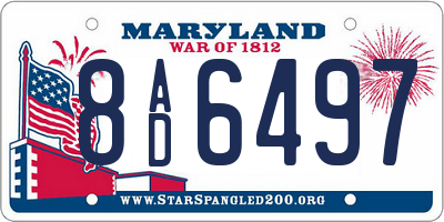 MD license plate 8AD6497