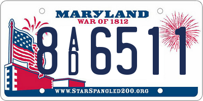MD license plate 8AD6511