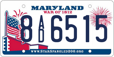 MD license plate 8AD6515
