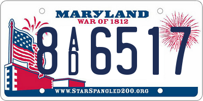 MD license plate 8AD6517