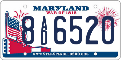 MD license plate 8AD6520