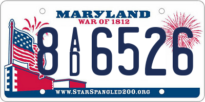 MD license plate 8AD6526