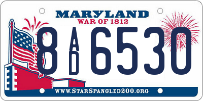 MD license plate 8AD6530