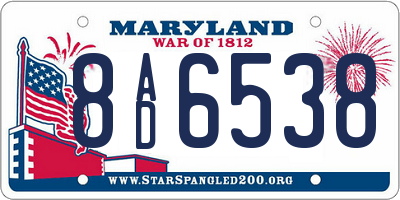 MD license plate 8AD6538