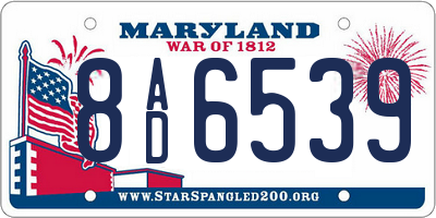 MD license plate 8AD6539