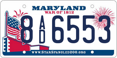 MD license plate 8AD6553