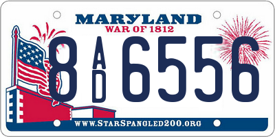MD license plate 8AD6556