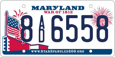 MD license plate 8AD6558