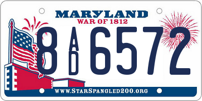 MD license plate 8AD6572