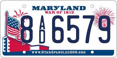 MD license plate 8AD6579