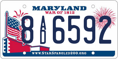 MD license plate 8AD6592