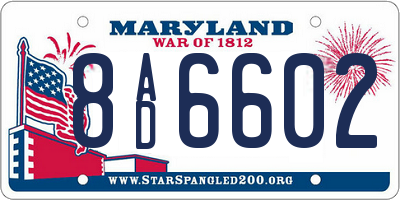 MD license plate 8AD6602