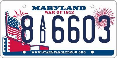 MD license plate 8AD6603