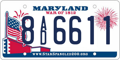 MD license plate 8AD6611