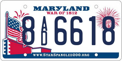 MD license plate 8AD6618