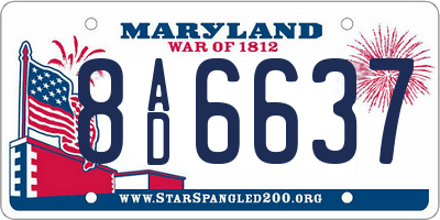 MD license plate 8AD6637