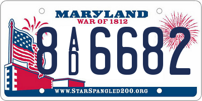 MD license plate 8AD6682