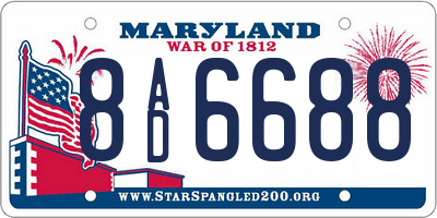 MD license plate 8AD6688