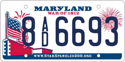 MD license plate 8AD6693
