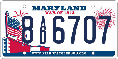 MD license plate 8AD6707